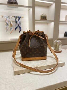 Louis Vuitton Monogram BB Noe Bucket Bag Shoulder Bag Brown Vachetta